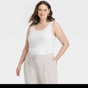 A New Day Classic White Sleeveless Top